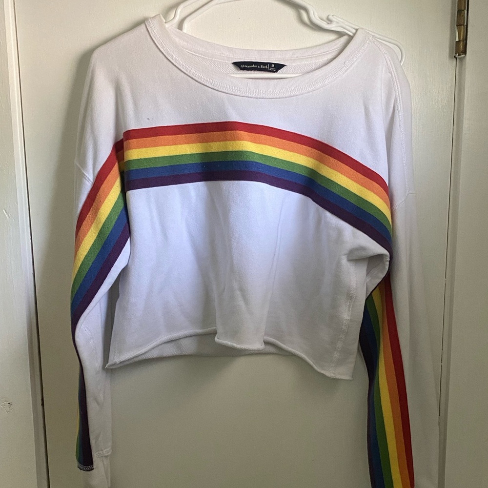 Abercrombie and Fitch rainbow cropped sweatshirt